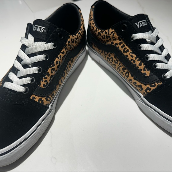 Vans Black and Leopard Pattern Sneakers - Picture 5 of 7
